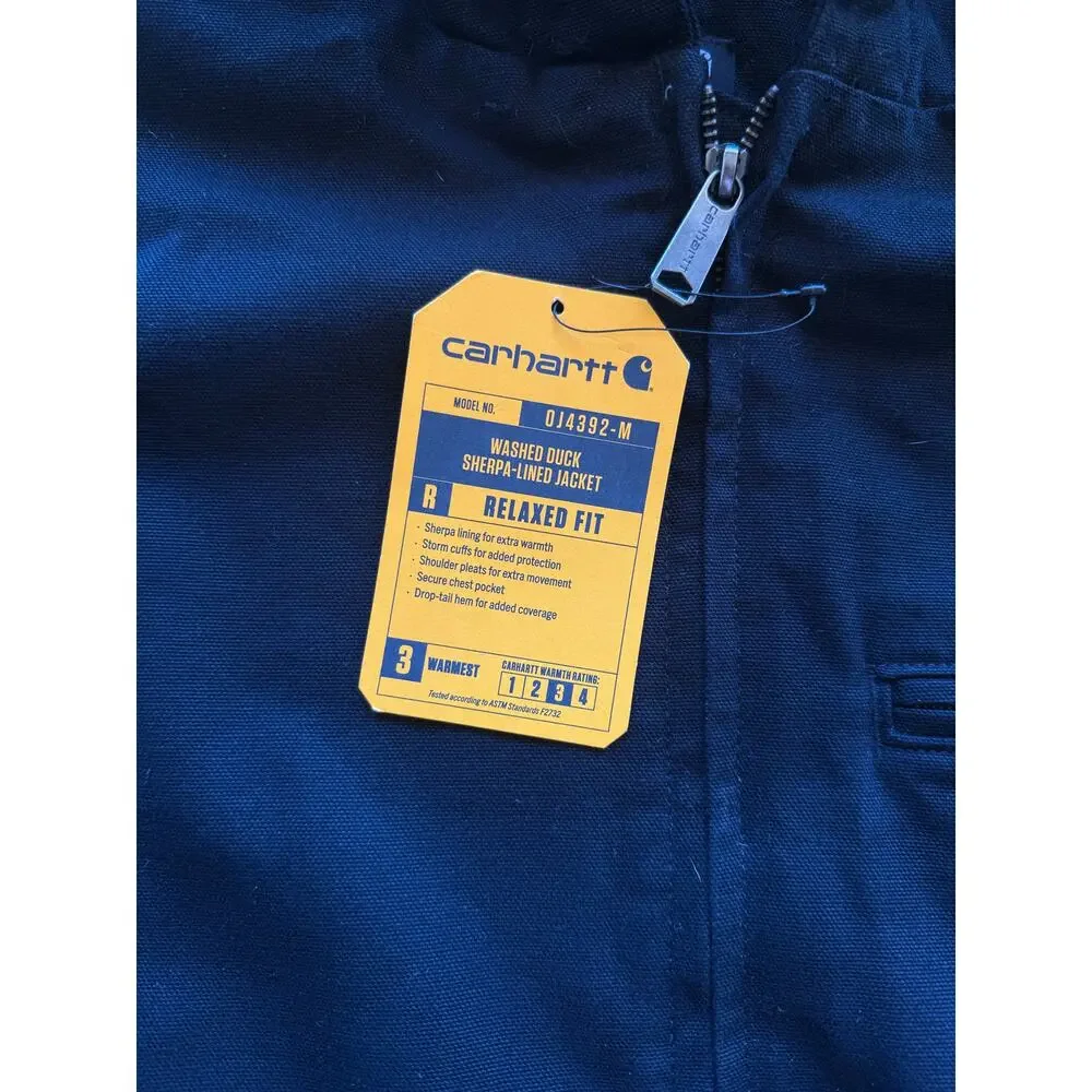 NWT Carhartt XXL Duck Sherpa Lined Hooded Black Zip Up Canvas Jacket - Picture 6 of 8